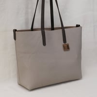 Image 2 of Slouchy Wide Tote medium in pebbled gray
