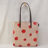 Image 3 of Dots Soft Tote red orange and chocolate