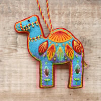 Image 1 of Blue Camel Decoration