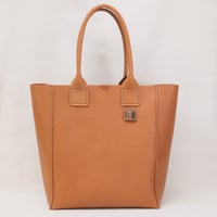 Image 1 of Giant Box Tote in pebbled tan