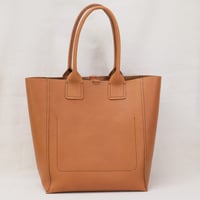 Image 3 of Giant Box Tote in pebbled tan
