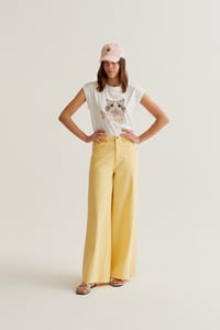 Image 1 of Pantalón wide leg amarillo