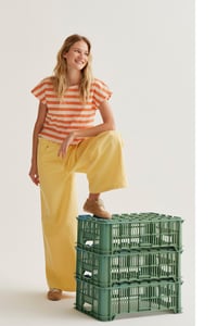 Image 3 of Pantalón wide leg amarillo