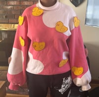 Image 4 of Unofficial Lucifer Pink Duckie Sweater Reversible! Preorder!!