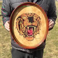 Image 1 of Tiger Head American Traditional Tattoo Flash, SailorJerry Tiger in a  Vintage Oval Frame