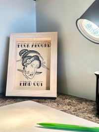 Image 1 of Severed Geisha Head American Japanese Traditional Framed 5x7 Various Colors Hand Painted