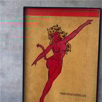 Image 2 of 5x7 Framed American Traditional Tattoo Valentine, Hand Painted and Customizable