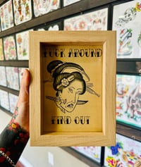 Image 2 of Severed Geisha Head American Japanese Traditional Framed 5x7 Various Colors Hand Painted