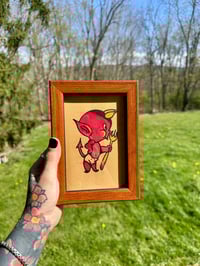 Image 2 of Hand Painted Get What You Get American Traditional Old School Tattoo Flash 5x7