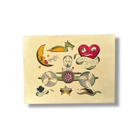 Image 2 of Hand Painted Flash Sheet Stoney St Clair American Traditional Tattoo Wall Art