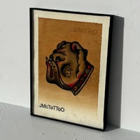 Image 2 of Hand Painted Bulldog, American Traditional Tattoo Flash