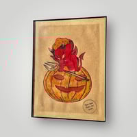 Image 3 of Hot Stuff in a Pumpkin, Cute Traditional Halloween Tattoo Flash