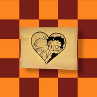 Image 3 of Handpainted Tattoo Valentine Betty Boop &amp; Hot Stuff Little Devil Vintage inspired