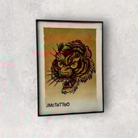 Image 3 of Hand Painted Tiger Head, Hand Painted American Traditional Tattoo Flash