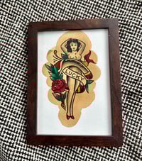 Image 2 of Pinup Girl For Good Luck, Hand Painted Tattoo Flash