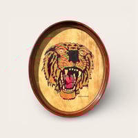 Image 4 of Tiger Head American Traditional Tattoo Flash, SailorJerry Tiger in a  Vintage Oval Frame