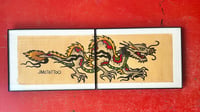 Image 4 of American Traditional Sailor Jerry Split Dragon, Hand Painted in Black Frames