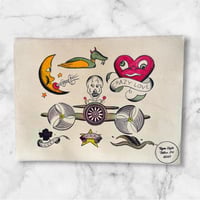 Image 4 of Hand Painted Flash Sheet Stoney St Clair American Traditional Tattoo Wall Art