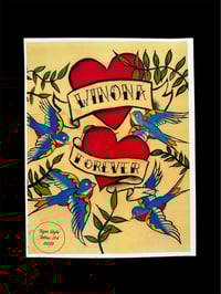 Image 4 of Textured Linen Print Winona Forever 8.5x11 Tattoo Wall Art