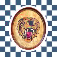 Image 5 of Tiger Head American Traditional Tattoo Flash, SailorJerry Tiger in a  Vintage Oval Frame