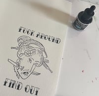 Image 5 of Severed Geisha Head American Japanese Traditional Framed 5x7 Various Colors Hand Painted