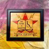 Image 1 of Know Your Rights Hand Painted American Traditional Flash, Black 13.5x15 Frame