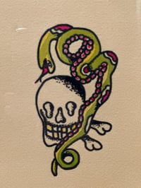 Image 5 of Large American Traditional Tattoo Flash Sheet Wall Art  Hand Painted 20x16 Framed