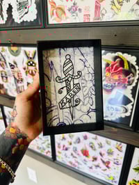 Image 1 of Framed Karen Tattoo Dagger Wall Art Desk Decor 4x6
