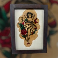 Image 5 of Pinup Girl For Good Luck, Hand Painted Tattoo Flash