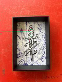 Image 2 of Framed Karen Tattoo Dagger Wall Art Desk Decor 4x6