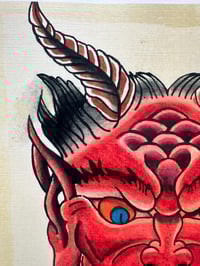 Image 4 of Textured Linen Print Devil Head 8.5x11