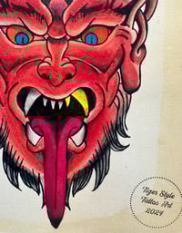 Image 5 of Textured Linen Print Devil Head 8.5x11