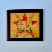Image 4 of Know Your Rights Hand Painted American Traditional Flash, Black 13.5x15 Frame