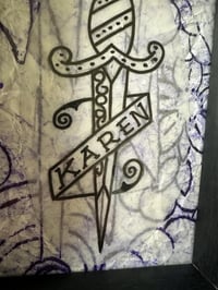 Image 4 of Framed Karen Tattoo Dagger Wall Art Desk Decor 4x6