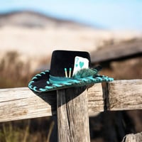 Image 6 of 7.5” Mini Hand Burned Hat with Whip Stitched Leather