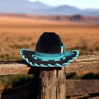 Image 7 of 7.5” Mini Hand Burned Hat with Whip Stitched Leather