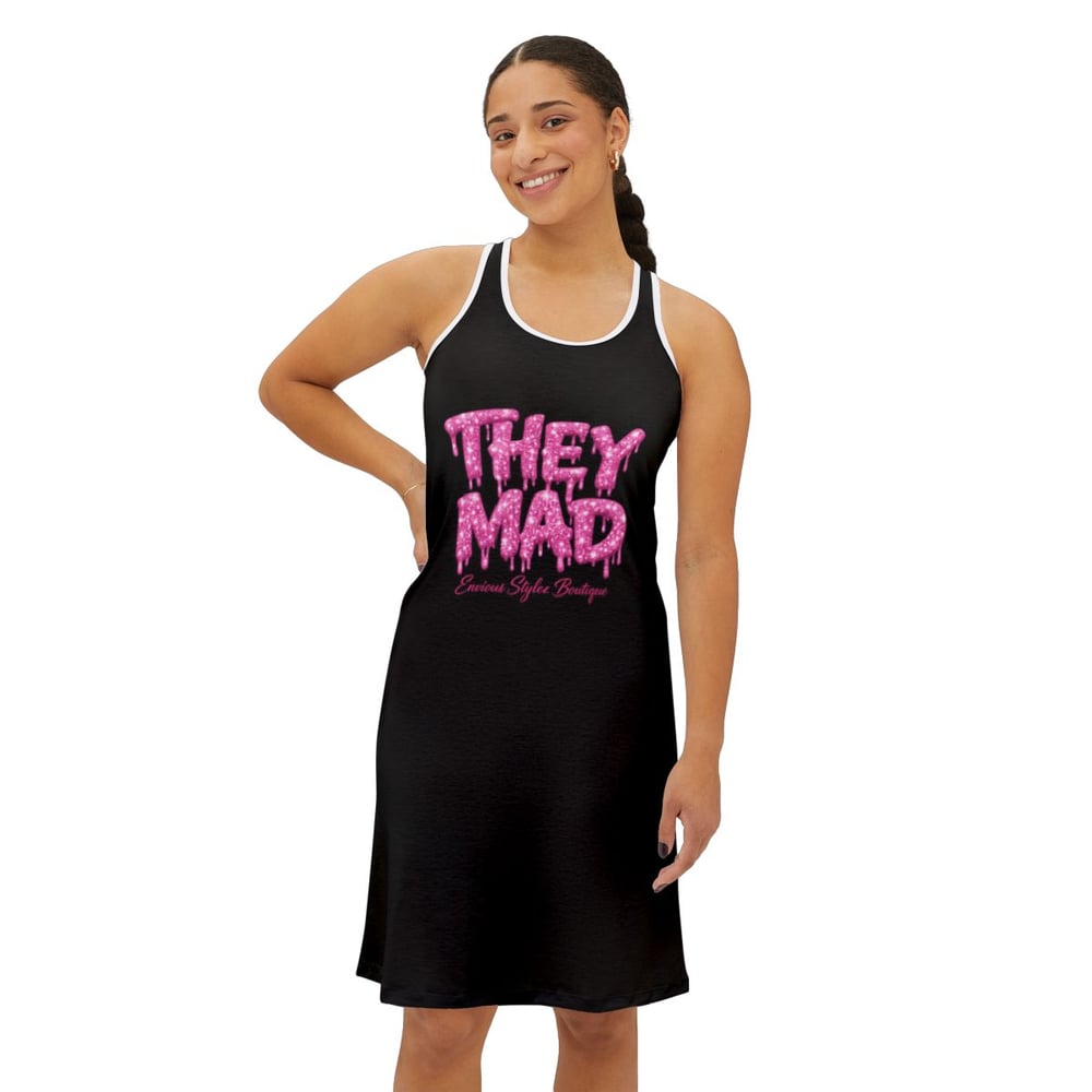 Image of They Mad Racerback Dress — Bold Pink Graffiti Graphic