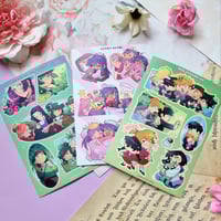 Image 1 of Selection of A6 Sticker Sheets (Lucky Star, Apothecary Diaries, Mob Psycho 100)