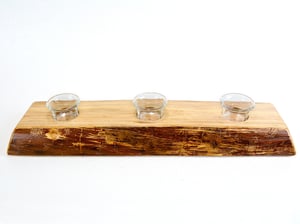 Image of Ash Wood Votive Candle Holder, Live Edge Wood, Rustic Home Decor, Table Centerpiece