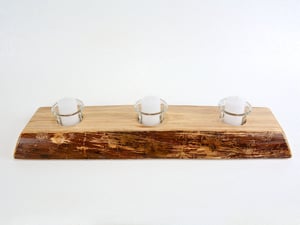 Image of Ash Wood Votive Candle Holder, Live Edge Wood, Rustic Home Decor, Table Centerpiece