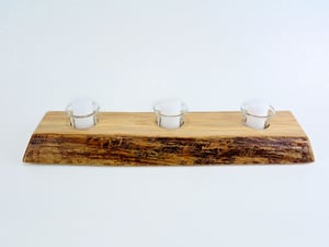 Image of Ash Wood Votive Candle Holder, Live Edge Wood, Rustic Home Decor, Table Centerpiece