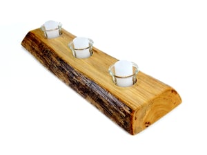 Image of Ash Wood Votive Candle Holder, Live Edge Wood, Rustic Home Decor, Table Centerpiece