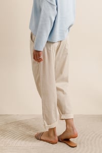 Image 1 of Soft Beige Cotton Pants — by Nais 