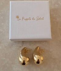 Image 1 of Chunky Hoop Gold Earrings Stainless Steel 