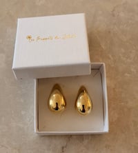 Image 2 of Chunky Hoop Gold Earrings Stainless Steel 