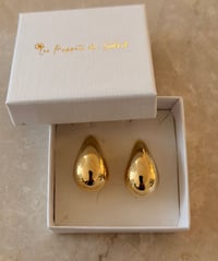 Image 3 of Chunky Hoop Gold Earrings Stainless Steel 