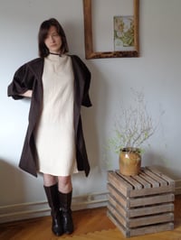 Image 2 of heavy ramie (vegan silk) COAT // wide sleeves, with belt, in various colors