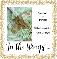 Light Green & Antique Gold Barefoot or Lyrical size 12 - 14 years