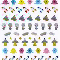 Image 2 of 'Alien Panic' Sticker Sheet