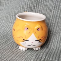Image 1 of Sleeping Orange Tabby and White Kitty Mug
